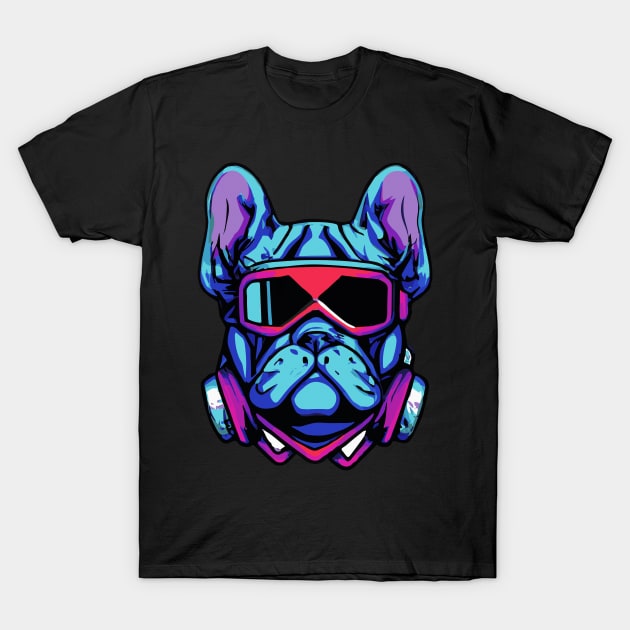 Synthwave French Bulldog Dog Lover Frenchie T-Shirt by BetterManufaktur